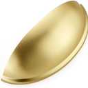 Ravinte 5 Pack 3" Drawer Pulls Brushed Brass Cabinet Cup Pulls Kitchen Hardware Cabinet Handles Drawer Handles Knobs 3 inch Hole Center