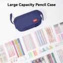 2 x Pencil Case - 2-Layer Large Capacity Aesthetic Pencil Pouch with Strong Zipper, Handheld Stationery Organizer Pen Case with Compartments for College, office, Travel, for Women Men (Navy)
