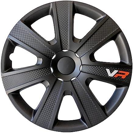 Alpena VR Carbon Vehicle Wheel Covers, Premium European-Made Rim Covers with 3-Step Retention System, Durable Hub Caps Fits Most Steel Wheels, Set of 4, 16 inch, Black