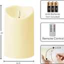 Homemory 4"x6" Outdoor Waterproof Flameless Candles with Timers and Remote Control, Battery Operated Candles, LED Plastic Candles, Dark Ivory, Set of 2