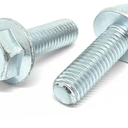 (12 Pieces) M12-1.25x35 Class 10.9 JIS Hex Flange Bolts Screws UNF Fine Full Threads Zinc Clear