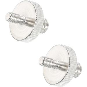 PATIKIL Mic Stand Adapter M4 Male to 1/4 Male Thread Tripod Screw Adapter Double Sides Camera Screw for Microphone Tripod Stand Silver 2 Pack