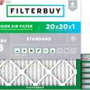 Filterbuy 20x20x1 Air Filter MERV 8 Essential Dust & Allergy Defense (6-Pack), Electrostatic Pleated HVAC AC Furnace Filters Replacement (Actual Size: 19.50 x 19.50 x 0.75)