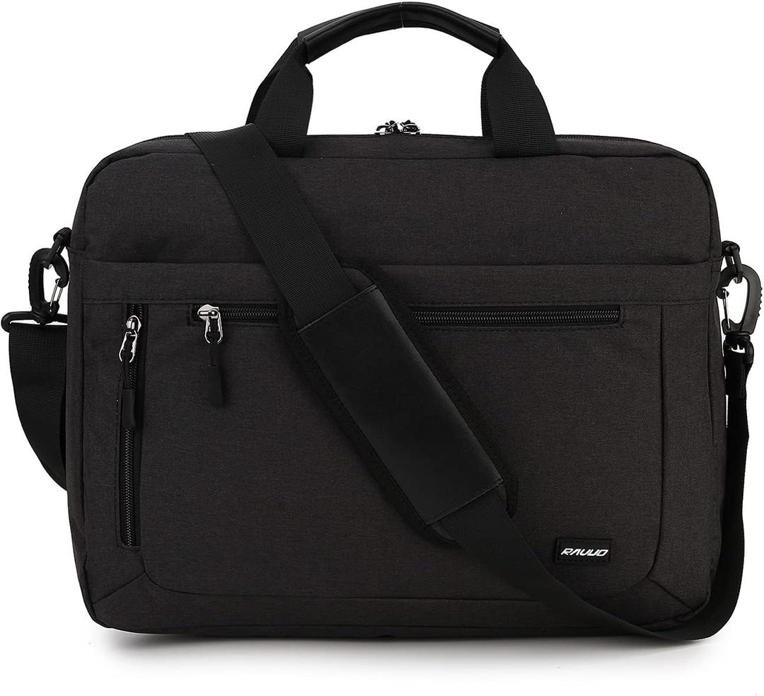 RAVUO Laptop Bag for Men, Water Resistant Shoulder Messenger Bag 15.6inch Computer Carrying Case Business Briefcase with Organizer Pocket
