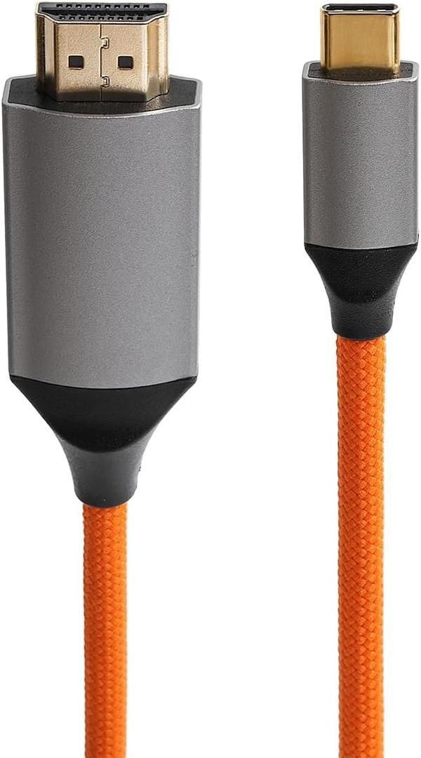 Thunderbolt 3 Compatible USB C to HDMI Male Cable, for Canon EOS R7, Blackmagic URSA Mini Pro, Atomos Shogun 7 Monitor, 4K 30Hz, 3FT (Orange Braided)