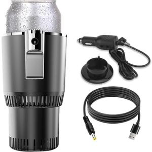 Smart Car Hot and Cold Cup Holder Rapid Heating and Cooling Insulated Electric Beverage Mug for Car Home Office Travel Portable Temperature Control Cup Accessory, Smart Cup for car, Heated Travel Mug