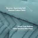 Litanika Grayish Teal Queen Size Comforter Sets, 3 Pieces Lightweight Chevron Tufted Bedding Comforter Set, Fluffy Down Alternative Comforter Bed Set Gift Choice (90x90In Comforter and 2 Pillowcases)