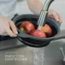 Collapsible Colander | 2-Pack Black Collapsible Strainer for Pasta, Fruits, & Vegetables | Compact Silicone Strainer Ideal for Straining all Sorts of Foods | Strainer for Everyday Use Medium