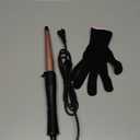 Hair Curling Wand, 1/2-1 Inch Tapered Curling Iron, Professional Ceramic Hair Curler Wand for Long & Short Hair, Curling Iron with 2 Temperature, Include Heat Protective Glove-Pink