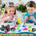 24 Pcs Large Hatching Dinosaur Eggs Easter Party Favors, Easter Egg Filled Toys for Kids Toddlers Grow in Water Dinos Egg Science Kits, Goodie Bag Stuffers, Classroom Prizes, Easter Basket Stuffers
