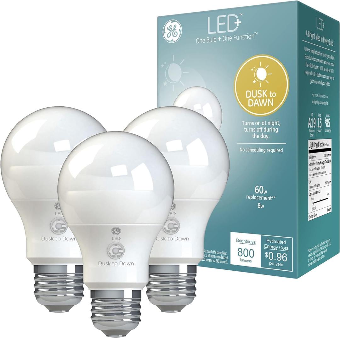 LED+ Dusk to Dawn Soft White A19 (1 Pack) (3 Bulbs)