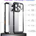 3 x Temdan Waterproof Compatible with Phone Pro Case 6.3 inch 2024-Black/Clear