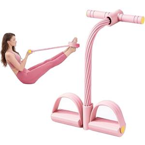 6-tube Multifunction Tension Rope,Pedal Resistance Bands with Handle,Abdominal Exercise Tension Rope,Sit Up Pull Rope,Full Body Home Workout Equipment for Arms,Abs,Slimming