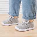 BMCiTYBM Baby First Walking Shoes Boys Girls Infant Sneakers Breathable 6 9 12 18 24 Months Grey Size 6-12 Months Infant (Gray)