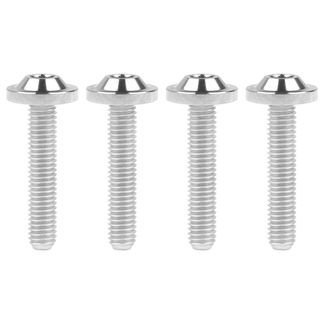 Titanium Ti M5x10 12 15 20 25 30 35mm Button Torx Head Bolt Screw for Bicycle Motorcycle (M5x25mm, Normal Ttanium)