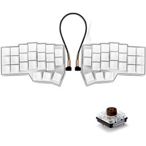 YIVU Corne LP Low Profile Split Ergonomic Keyboard, 40% Ortholinear Hot-Swappable Mechanical Keyboard with RGB Backlight, Vial Programmable for Programmers and Typists