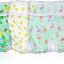 Pet Magasin Reusable Washable Dog Diapers (Pack of 3), Highly Absorbent with Strong & Flexible Hook & Loop (Trending, L (17-24 Waist))