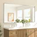 TETOTE Brushed Nickel Vanity Mirror for Bathroom 72" x 36" Beveled Frame Rectangle Bathroom Mirror for Over Sink Brushed Nickel, Tempered Glass, Stronger Frame, Modern Farmhouse Bedroom, Entryway