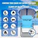 XL Universal Chair Canopy Umbrella, UPF 50+ Foldable Sun Shade Attachment with Adjustable Clamp, Fits Most Brands Beach, Camping, Lawn, Tanning, Zero Gravity, Lounge & Fishing Chairs