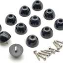 1 Inch Round Rubber Feet for Cutting Board with Stainless Steel Screws for Furniture Electronics Appliances 12-Pack