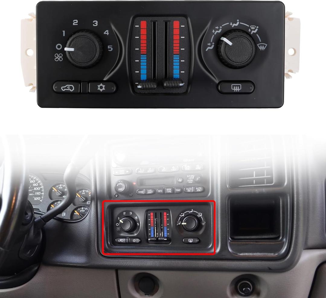 Dasbecan AC Control Panel Compatible with 2003-2007 Chevy Silverado Tahoe Avalanche Trailblazer, GMC Sierra Yukon Envoy, Cadillac Escalade Climate Control Module 599-210XD