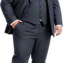 GATMSTZ 3 Piece Suits for Men Big and Tall Regular Fit Blazer Men Tuxedo Suit Set Classic Fit Jacket Vest Pants (Grey,60R) (Gray)