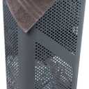 Mind Reader Slim Laundry Hamper with Lid, 60L Clothes Basket, Ventilated Plastic, Gray, Single