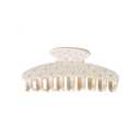 Emma Lily Cream Acetate Comb-shape Hair Claw Clip with Pearl Beads - Secure Grip for Thin & Medium Hair, Ideal for Dinner Party Occasions, Gifts for Women