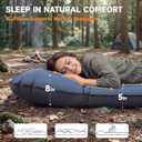 Camping Sleeping Pad, 5" Ultralight Inflatable Sleeping Mat with Pillow, Built-in Foot Pump Inflatable Sleeping Pads Compact for Camping Backpacking Hiking Traveling Tent Blue