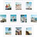 decorUhome 11x14 Picture Frame Set of 10, Display Photos 8x10 with Mat or 11x14 Unmatted for Picture Frames Collage Wall Decor, White