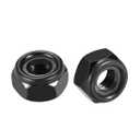 uxcell Hex Lock Nuts - M10 x 1.5mm Carbon Steel Nylon Insert Self-Locking Nuts for Fasteners, 10Pcs Black