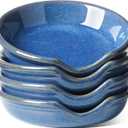 LE TAUCI Ceramic Spoon Rest for kitchen, 4.8 Inches Spoon Holder for Stove Top, Coffee Spoon Rest, Spoon Cradle, Kitchen Basics, Kitchen Accessories For Utensils, Set of 4, Ceylon blue