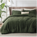 Bedsure King Size Comforter Set - Dark Green Soft Bedding for All Seasons, Cationic Dyed Bed Set, 3 Pieces, 1 King Size Comforter (104"x90") and 2 Pillow Shams (20"x36"+2")