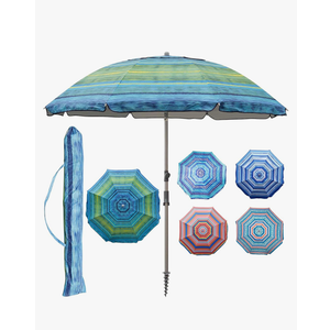 Blissun 7.2' Beach Umbrella with Sand Anchor, Outdoor Portable Beach Umbrella for Sand with Tilt Pole, Carry Bag, Air Vent