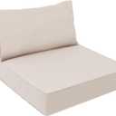 AAAAAcessories Outdoor Deep Seat Cushions, Waterproof, Fade-Resistant Patio Furniture Replacement Cushions, 23.5" x 25.5" x 5" + 23.5" x 13.5", Khaki Beige