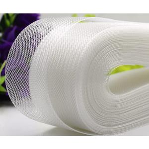 Abbaoww 30 Yards Stiff Horsehair Braid 3 Inch for Polyester Boning Sewing Wedding Dress Dance Formal Dress Skirt Hat Shaping Trimming Accessories, White