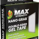 Duck MAX Strength Nano-Grab Double-Sided Gel Tape, 0.94" x 5 ft, Clear