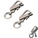 2 Pack Permanent Match Infinity Lighter - Keychain Bottle Opener for Men with Dual-Side Flint Fire Starter & Bottle Opener. (Silver)