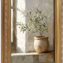 Vintage Gold Framed Wall Art Rustic Olive Branch Still Life Canvas Prints Farmhouse Neutral Potted Plant Paintings Prints for Living Room Bedroom Kitchen 12x16 inch