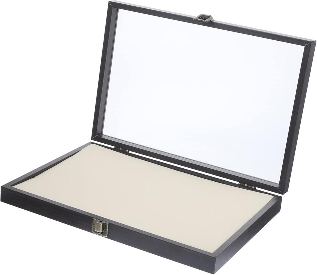 IMIKEYA Jewelry Display Box Lid Transparent Brooch and Pin Organizer for Desktop Storage of Earrings Bracelets and Badges Home Office