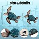 Roowest 2 Sizes Wooden Sea Turtle Wall Decor Farmhouse Ocean Turtle wall art Beach Theme Vintage Coastal Hanging Decoration for Home Lake House Bathroom(Blue)