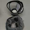 Sponge Core Dog Cone, Inflatable Dog Cone Collar Alternative, Dogs Donut Collar After Surgery, Soft Cone for Large Medium Small Dogs to Stop Licking, No Inflation Required, Clear View(Size 1, Gray) (Size 1(Neck: 7.5"- 9.7"))