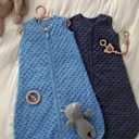 Yoofoss Fleece Baby Sleep Sack 0-6 Months with Plush Dots, TOG 1.5 Baby Wearable Blanket with 2-Way Zipper, Cotton Toddler Sleep Sack Fleece