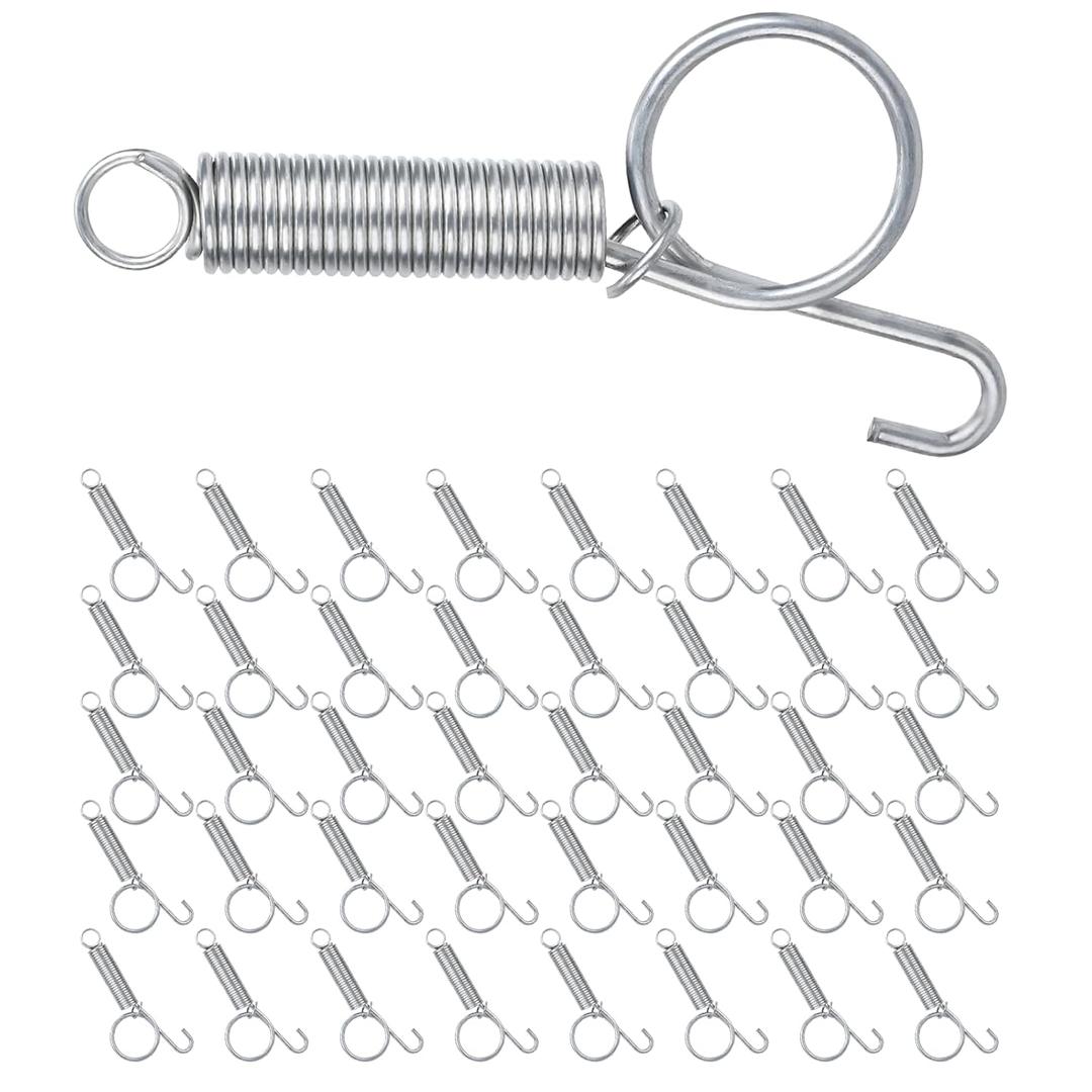 40 Pack Multi-Functional Metal Finger Spring Latch Hook for Rabbit Cage Door Dog Crate Lock Cat Door Latch for Fixing Small Animal, Rabbit, Dog, Parrot, Guinea Pig,Squirrel