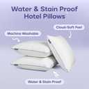 Mellow Hotel Pillow Waterproof & Stain-Resistant Down-Alternative Bed Pillow, Hypoallergenic Oeko-TEX Cover, Machine Washable, Stays Fluffy, Support for Side/Back/Stomach Sleepers (Standard)