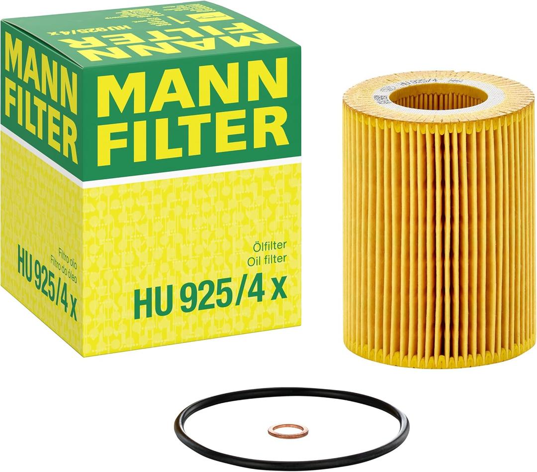 Mann Filter HU 925/4 x Cartridge Oil Filter Replacement with Oil Drain Plug Gasket Compatible With BMW 320i (2001-2005), 323Ci (2000), 323i (1997-2001), 323is (1998-1999), 325Ci (2001-2006)
