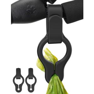 Gobeigo 2-Pack Silicone Used Poop Bag Holder - Hands-Free Leash Attachment, Never Hold a Stinky Bag Again! Secure Carrier for Dog Walking, Training And More