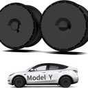 (4-Pack) Wheel Covers for Tesla Model Y, Full Coverage Rim Protector, Snap-On Hubcaps for Scratch Resistance, Fits 2021-2024 (Pure Black, 19 inch)