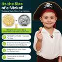 Pirate Coins Metal Gold Coins for Kids - 100 Pieces - St Patrick St Patty Day Leprechaun Fantasy Board Game Toy Doubloons Loot Tokens Monedas De Oro Pirate Props Chest Poker Set Bulk Money Medallion