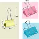3 x 18 Pcs Extra Large Binder Clips 2 inch Length, Colorful Big Paper Clips for Office